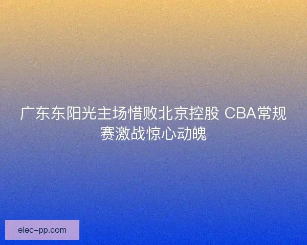 广东东阳光主场惜败北京控股 CBA常规赛激战惊心动魄